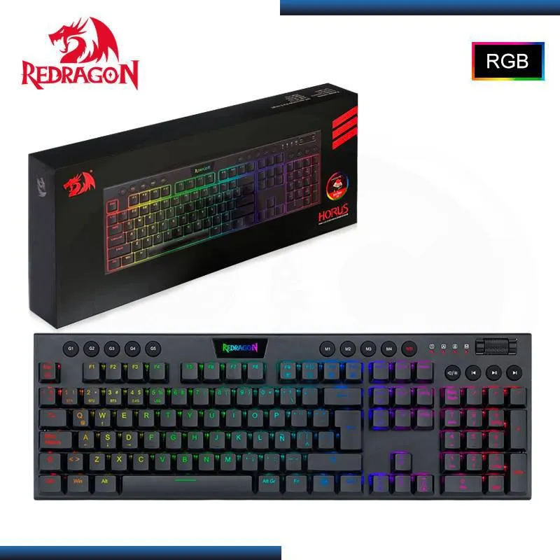 Teclado Redragon HORUS FS K618-RGB-SP RED SWITCH Wireless Spanish