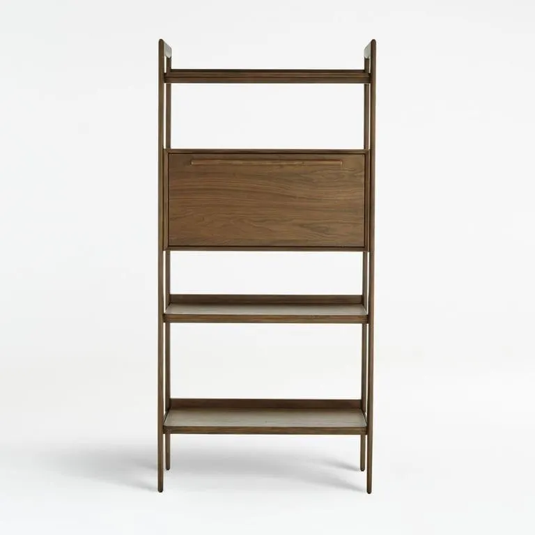 Bar Tate de Madera Nogal 3 Repisas con 1 Cajón