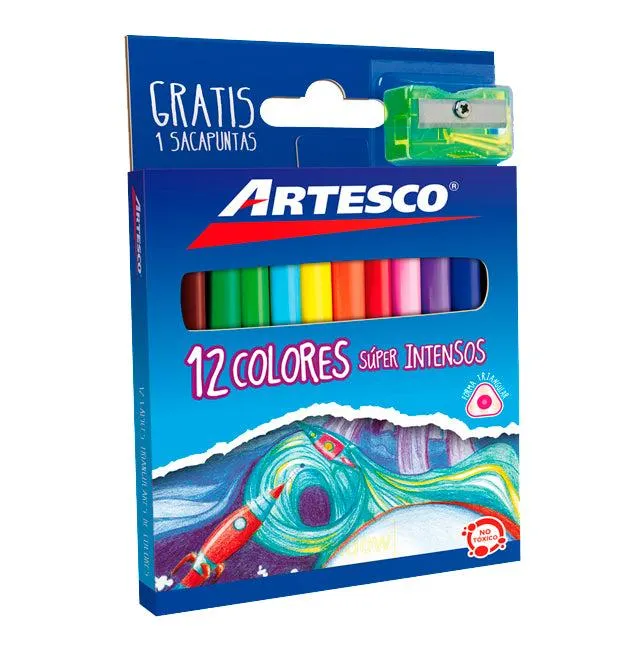 Colores Artesco Delgados Triangulares Cortos (X12)