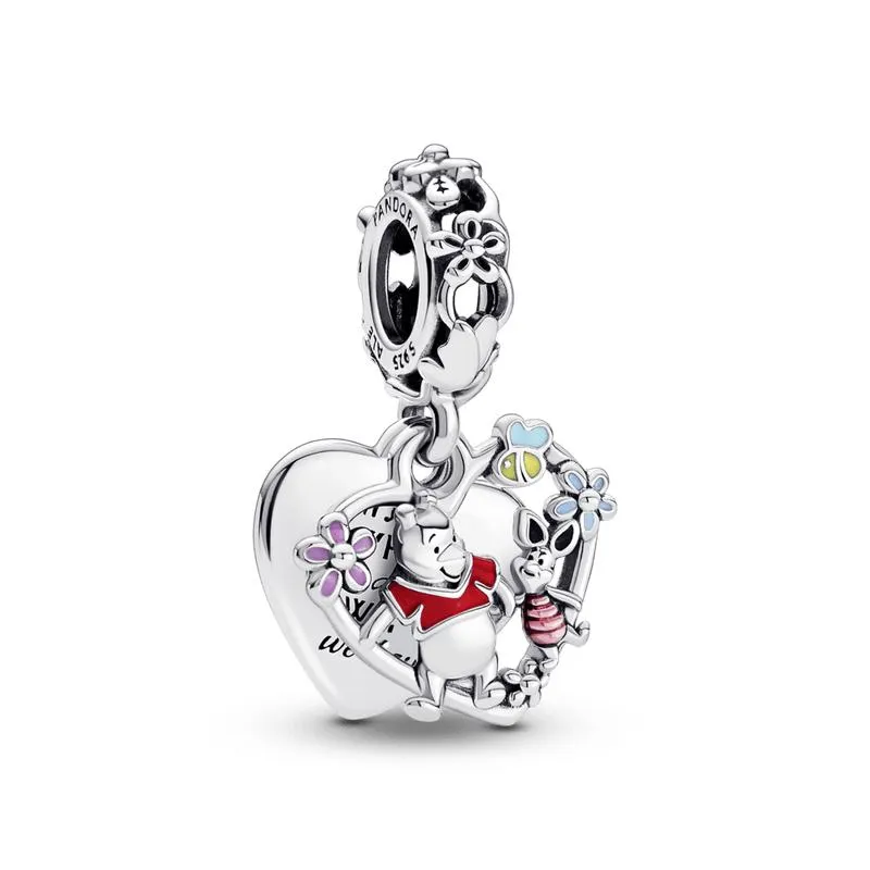 Charm Colgante Doble Winnie Pooh y Piglet de Disney Pandora Plata Esterlina