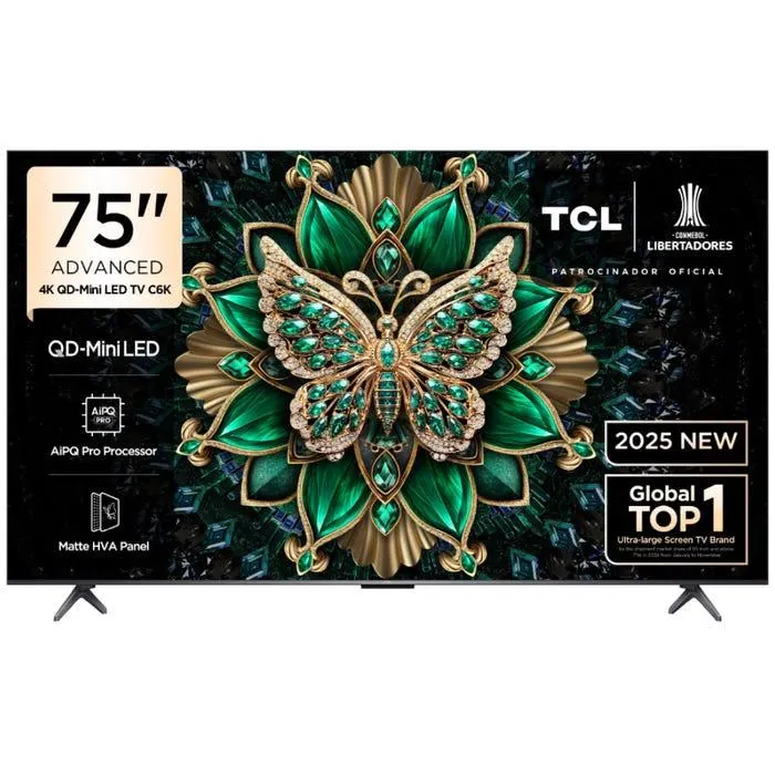 TV TCL 75" QD MiniLED 4K UHD Google TV 75C6K