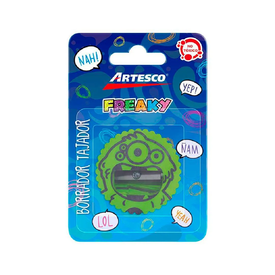 Borrador/ Tajador Artesco Plástico Simple Caras Blister