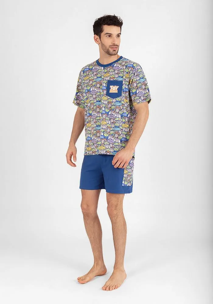 PIJAMA SHORT DISNEY HOMBRE ALGODÓN AZUL - D7743
