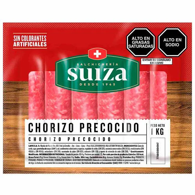 Chorizo Parrillero Precocido SALCHICHERÍA SUIZA Paquete 400g