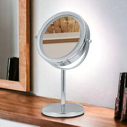 Espejo de tocador LED ovalado cromado Orange