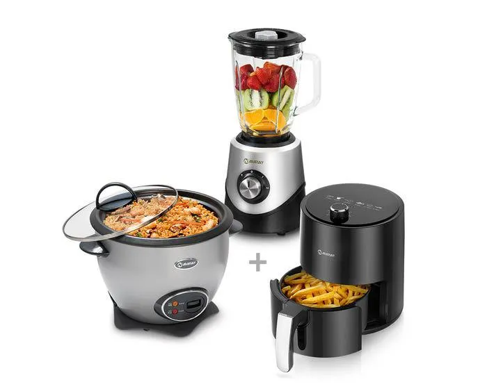 Olla Arrocera Miray OM-T337S 1.5L + Licuadora Miray LM-125V 1.5 L + Olla Freidora Miray OFM-32 2.5L