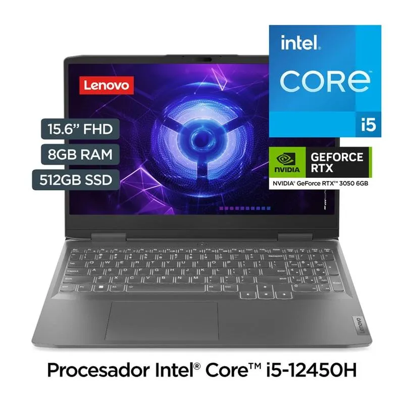 Gamer Lenovo Intel® CoreTM I5 RTX3050 8GB 512GB SSD Loq 12° Gen 15.6" 144hz