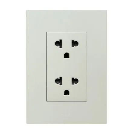 Placa Armada Orange: Tomacorriente Doble Universal Matte LT Blanco