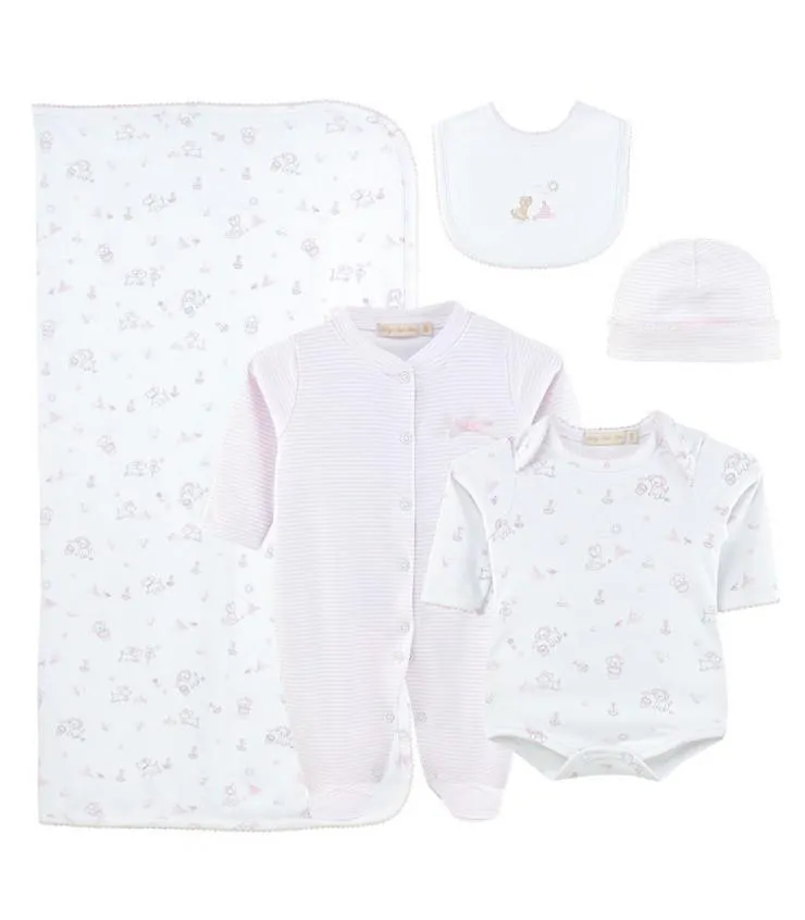 Ajuar de 5 Piezas de 100% Algodón Pima | Colección Little Sunshine Pink