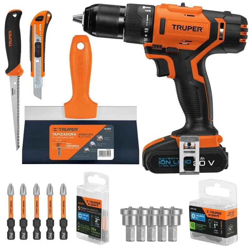 Taladro rotomartillo inalámbrico 20v, herramientas para drywall,