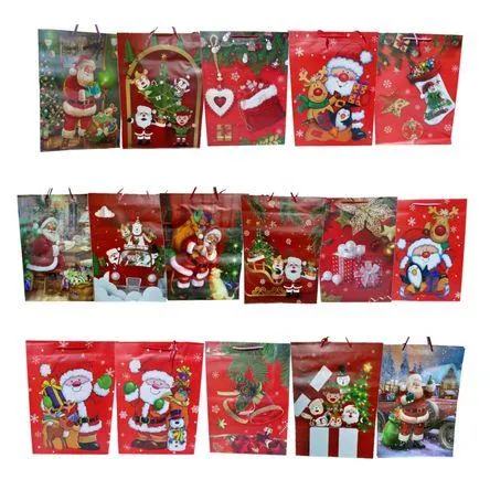 Bolsas De Regalo Navideñas Variados 44x32cm 1u