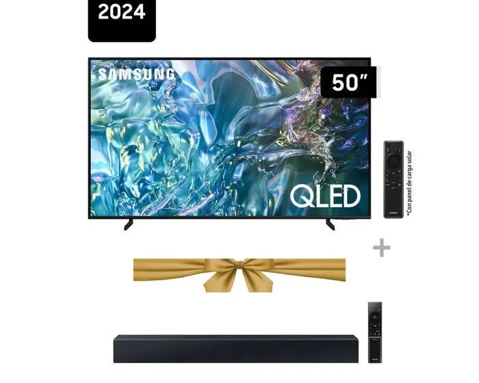 Televisor Samsung Smart TV 50" QLED 4K UHD QN50Q60DAGXPE + Soundbar Samsung Bluetooth 2.0Ch HW-C400/PE