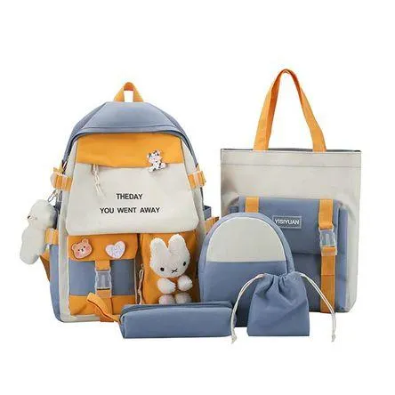 Mochila kawaii coreano set de 5 Piezas bolsos escolares