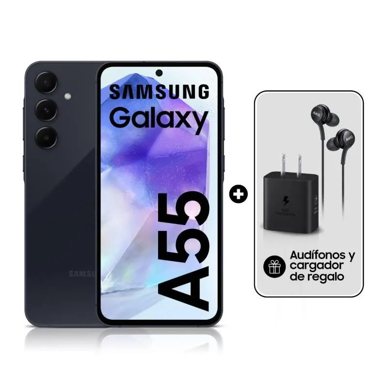 Galaxy A55 256gb Black+ta 25w+audif