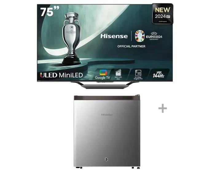 Televisor Hisense Smart TV 75" ULED 4K UHD 75U7N + FRIGOBAR HISENSE - RR59NL2A BC-45