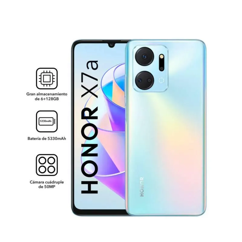 Smartphone HONOR X7a 6gb - 128gb silver