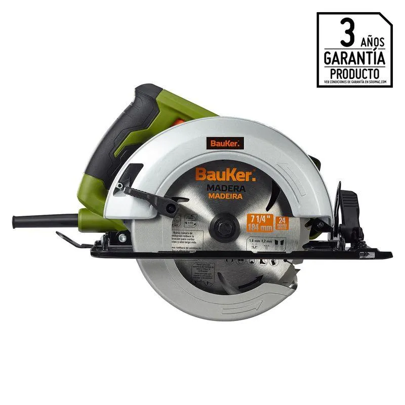 Sierra Circular Eléctrica Bauker 7 1/4" 1800W