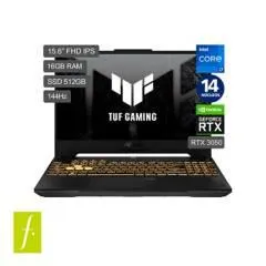 Gamer Asus Intel Core i7 RTX3050 16GB 512GB SSD TUF Gaming F15 12°Gen 15.6"