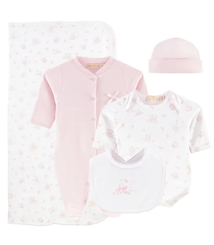 Ajuar De 5 Piezas De 100% Algodón Pima | Colección Honey Boo Pink