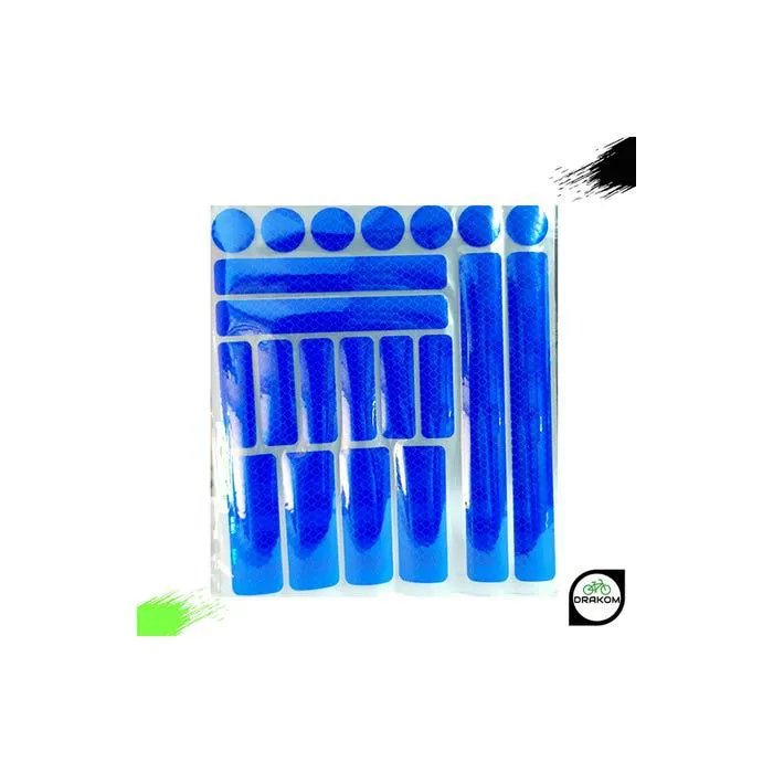 Paquete 21 Stickers Reflectivos Azul