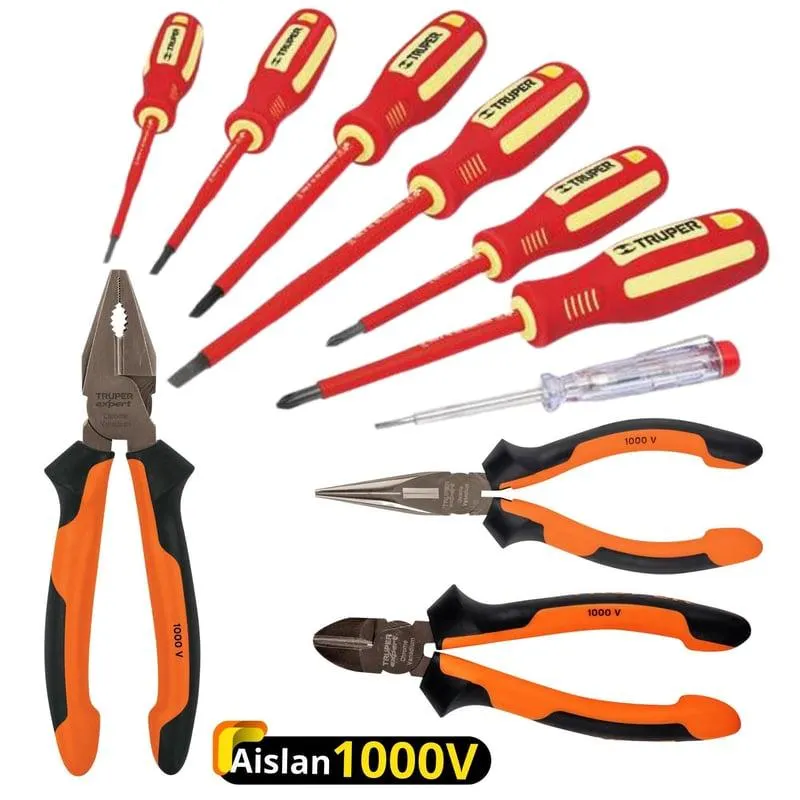 Kit alicate dieléctricos 1000V, 6 desarmadores 1000V probador de fase