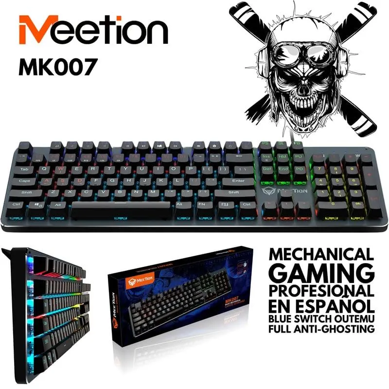 Teclado Gamer Mecánico en español Meetion MK007 Customizable