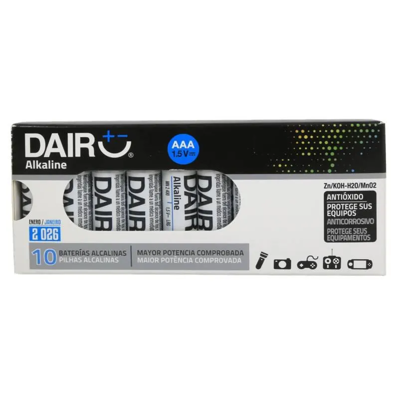 Pack de 10 Pilas Alcalinas Dairu AAA 1.5V