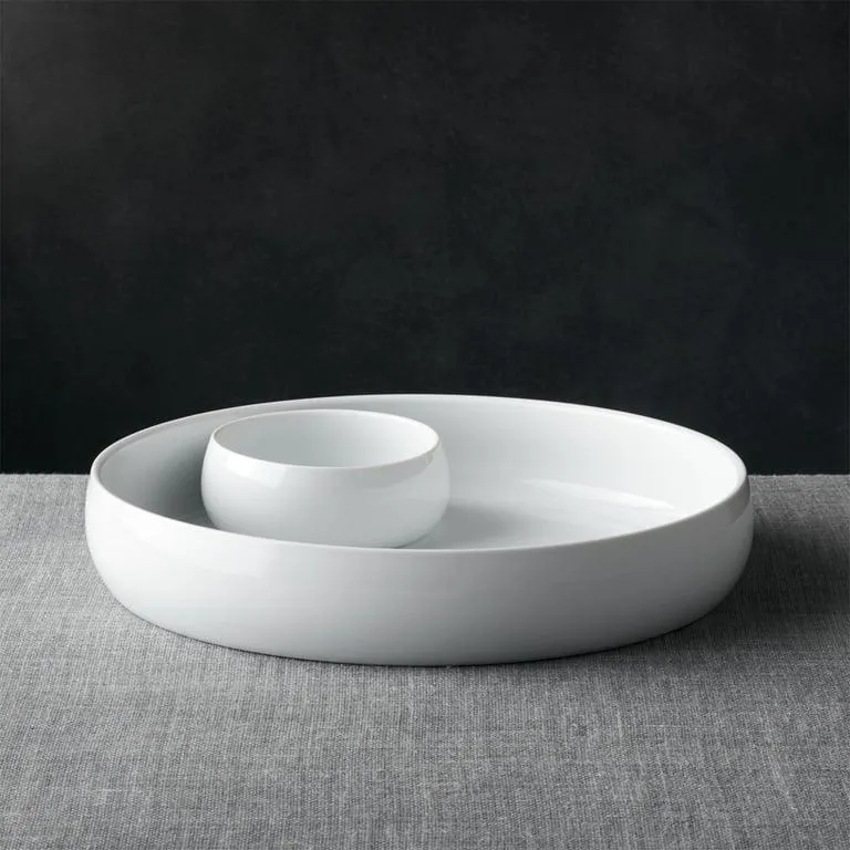 Plato para Chips y Salsa Básico Blanco