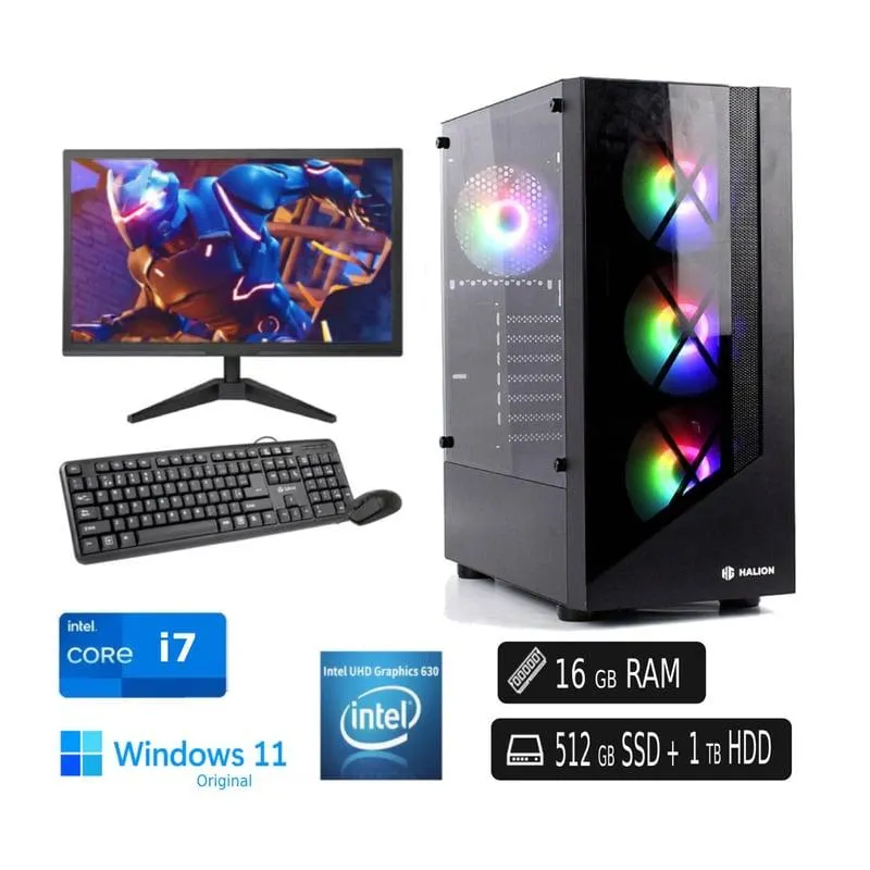 Computadora PC Intel Core™ i7 16GB Ram DDR4 SSD 512GB HDD 1TB Led 22