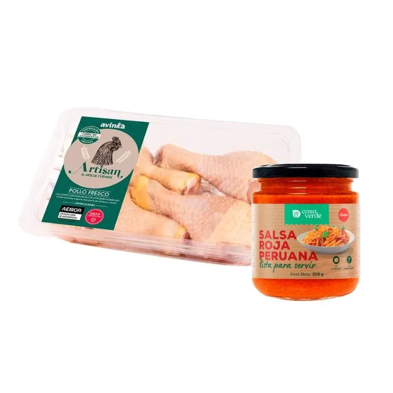 Pack Piernas Artisan Bandeja 400 g + Salsa roja Casa verde 350 g