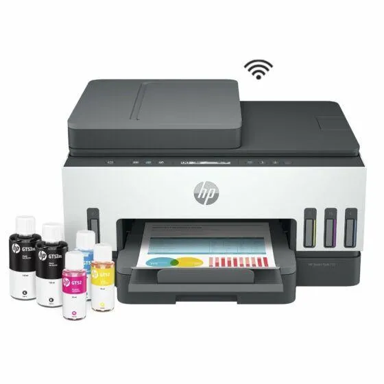 Impresora Multifuncional HP Smart Tank 750 Tinta Continua, Color, Wi-Fi, Smart App, Dúplex, ADF Alimentador Automático (6UU47A)