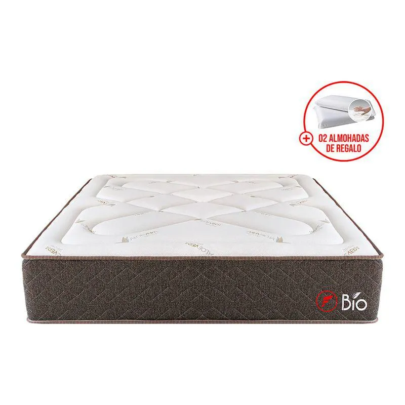Colchón Queen Forli Bio + 2 Almohadas + Protector