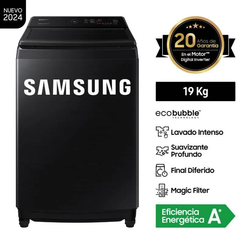 Lavadora Ecobubble Samsung 19kg Negro