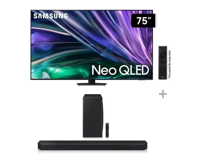 Televisor Samsung Smart TV 75" NEO QLED 4K QN75QN85DBGXPE + Soundbar Samsung Wifi Bluetooth 5.1.2 CH HW-Q800C/PE