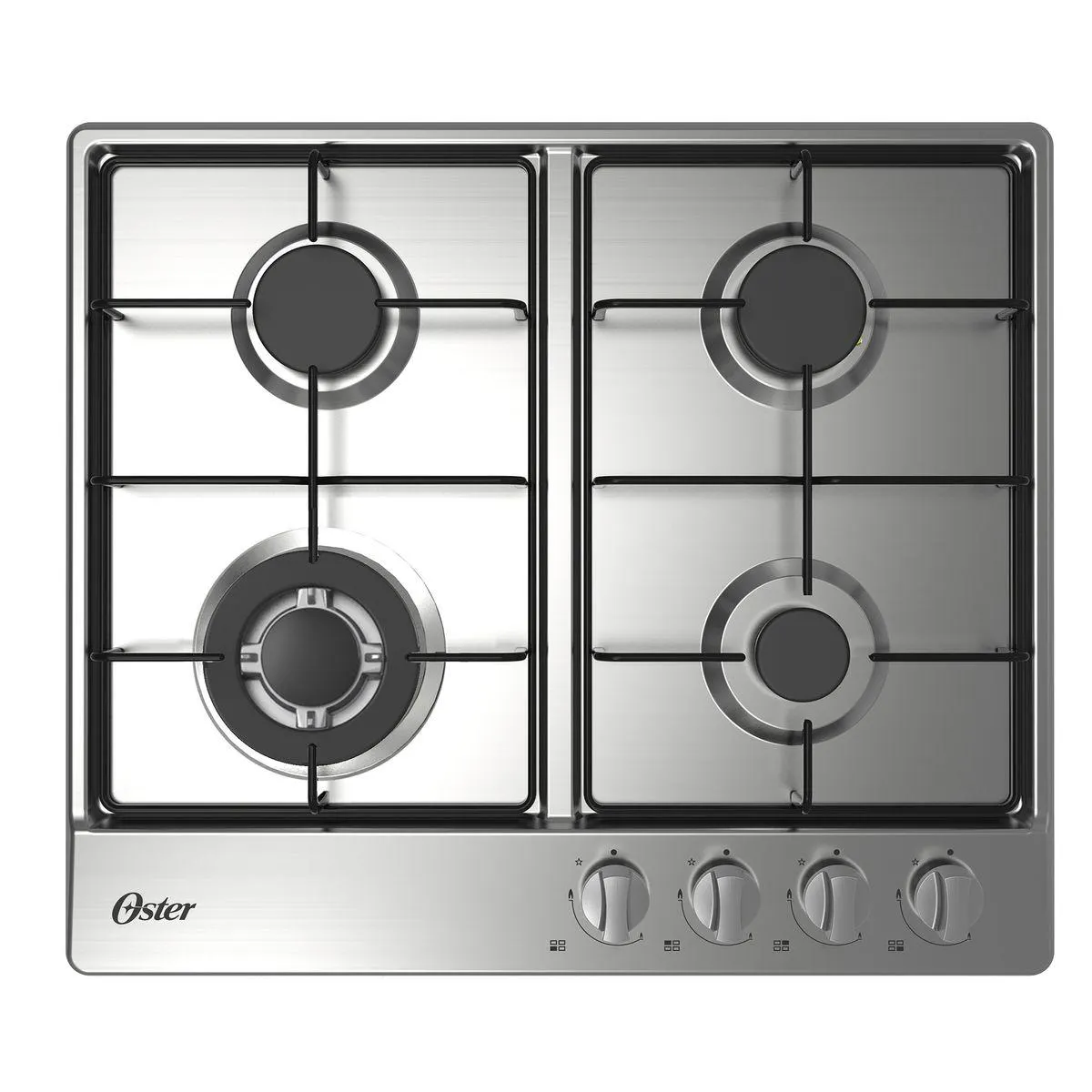 Oster - Encimera a Gas OS-GC204BSS 4 Quemadores | Inox