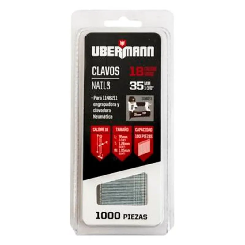 Clavos Acero 35mm Cal18 1000 Pzs Ubermann