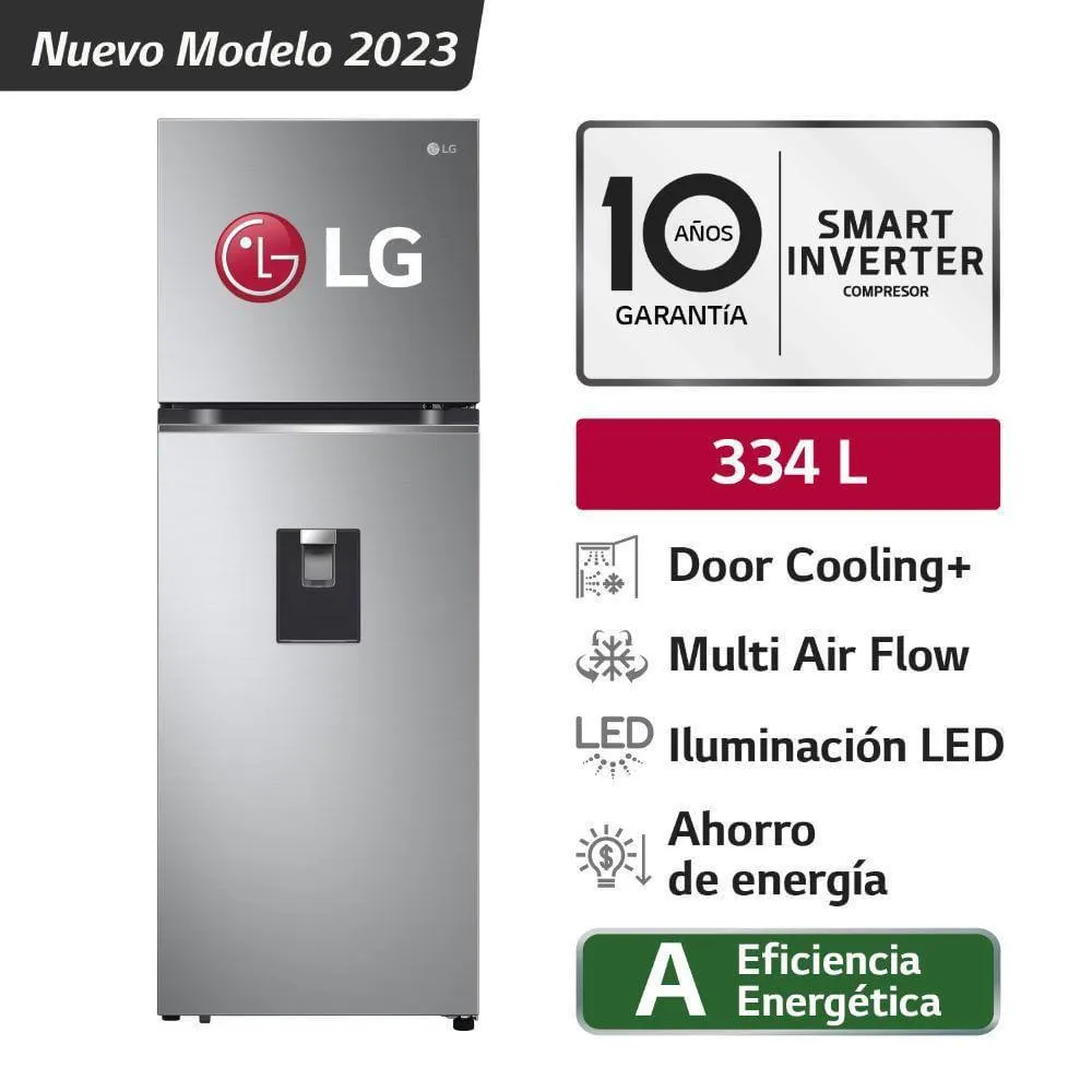 Refrigeradora LG Top Freezer GT33WPP 334L Plateada