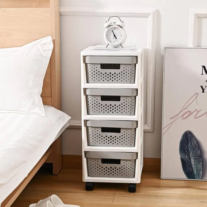 Cajonera con Ruedas 4 Niveles Gris