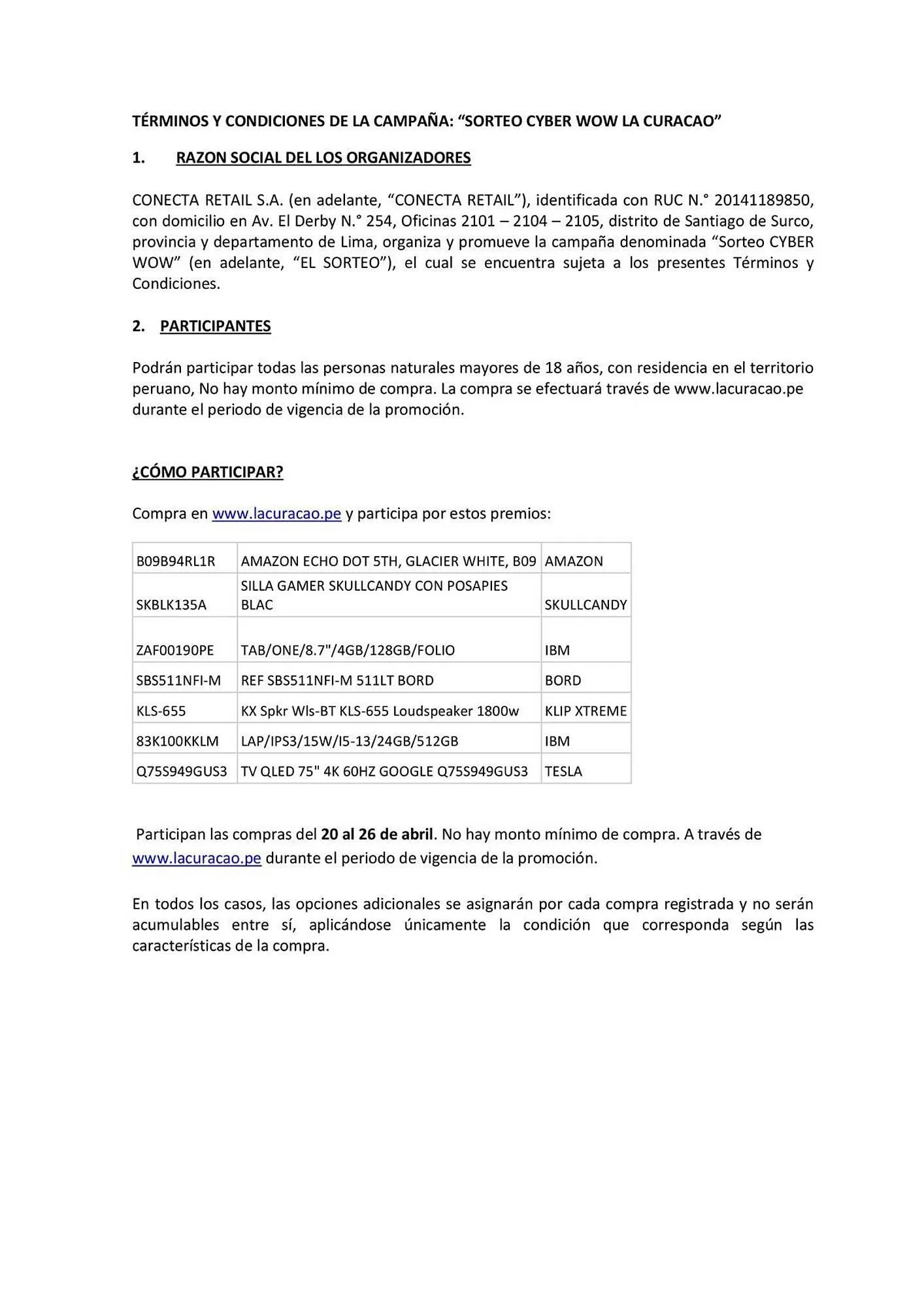 Catalogo de Catálogo La Curacao 20 de abril al 26 de abril 2026 - Pag 1