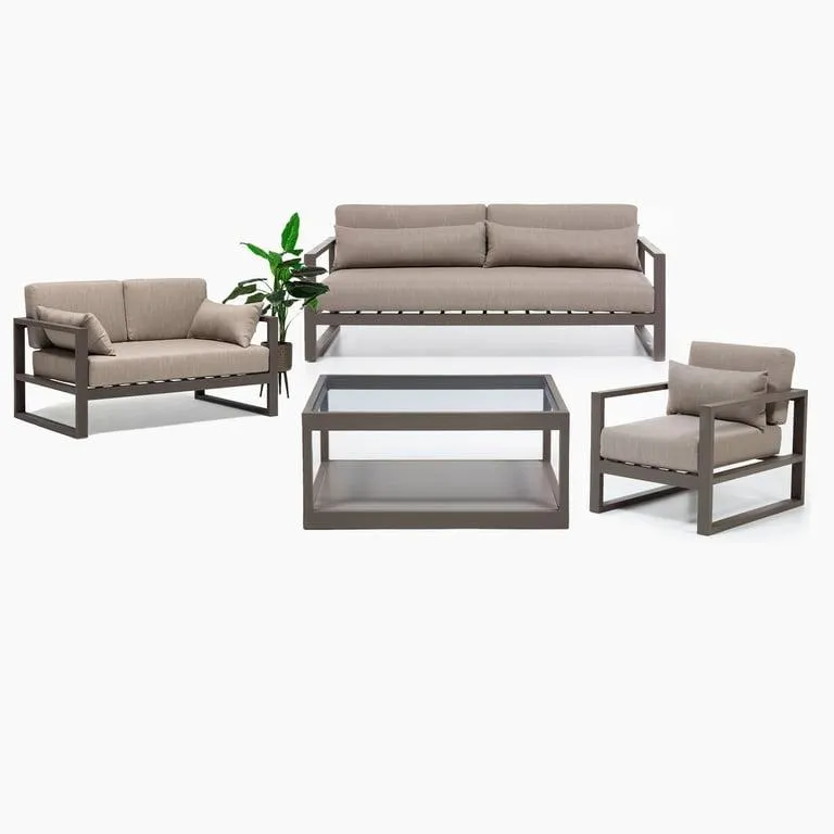 Juego de Sala de Terraza Monaco 3-2-1 + Mesa de Centro