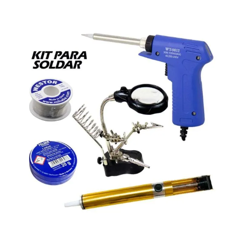 Kit Cautín+Soporte +Succionador +Pasta+Estaño MIHABA-ZZZMK5
