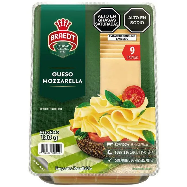 Queso Mozzarella BRAEDT Paquete 180g