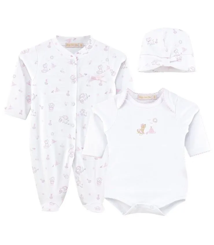 Ajuar De 3 Piezas 100% Algodón Pima | Colección Little Sunshine Pink