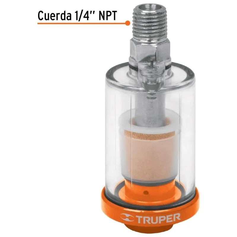 Filtro separador de agua y aceite cuerda 14 NPT Truper