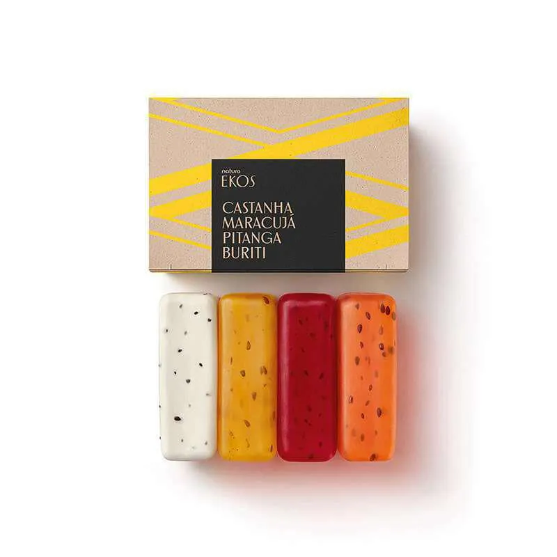 Ekos Jabones en barra puro vegetal exfoliantes Caja con 4 unidades de 100 g c/u