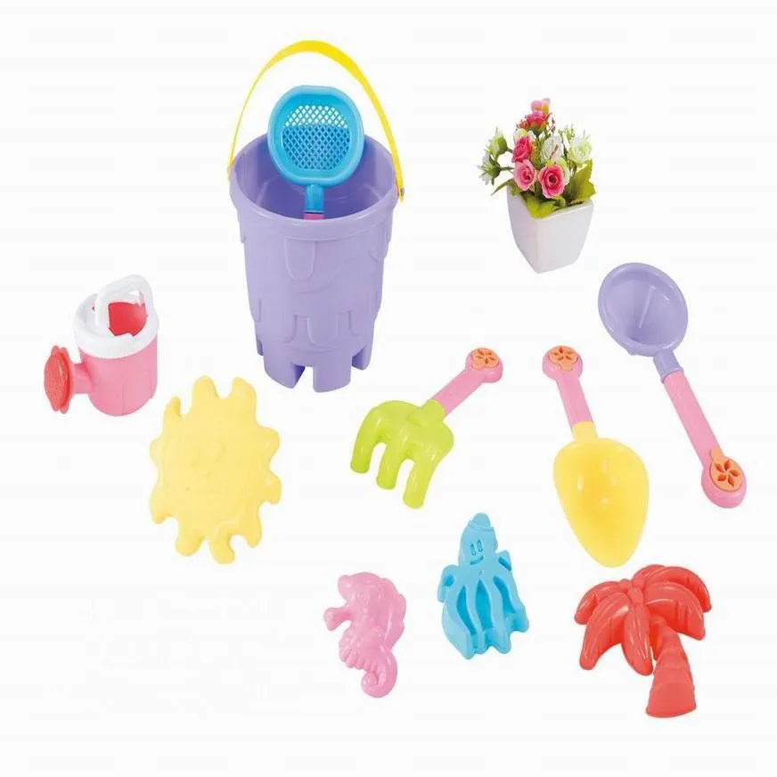 Set De Playa Balde Pastel 10 Piezas