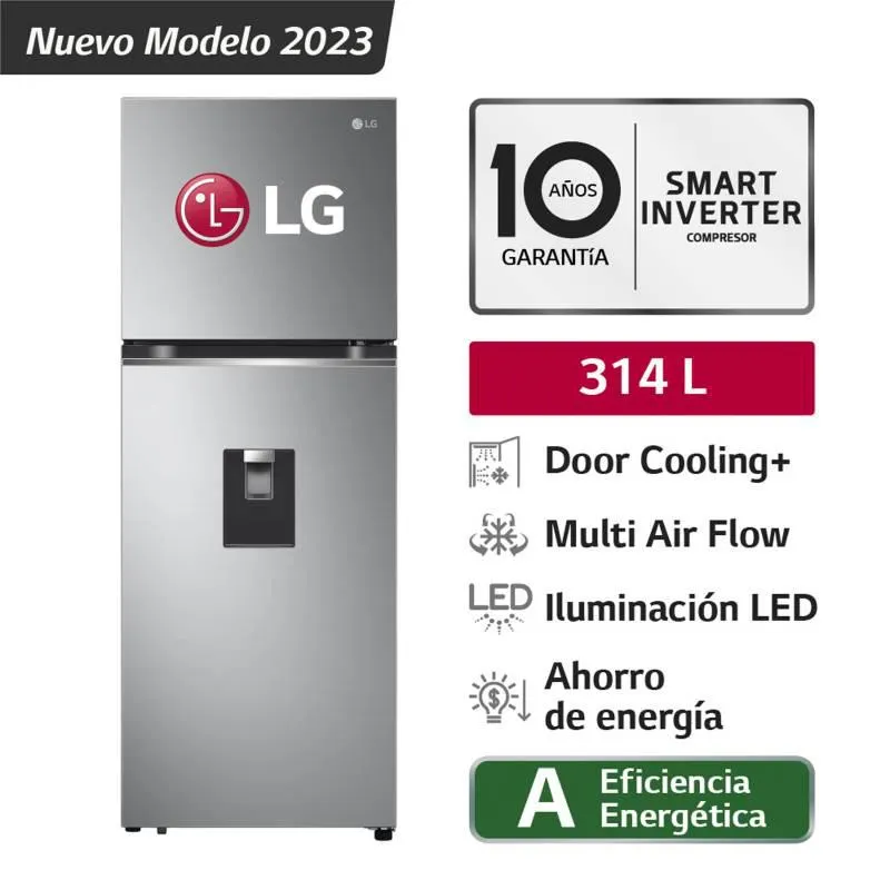 Refrigeradora GT31WPP 314L Door Cooling Top Mount Plateada LG