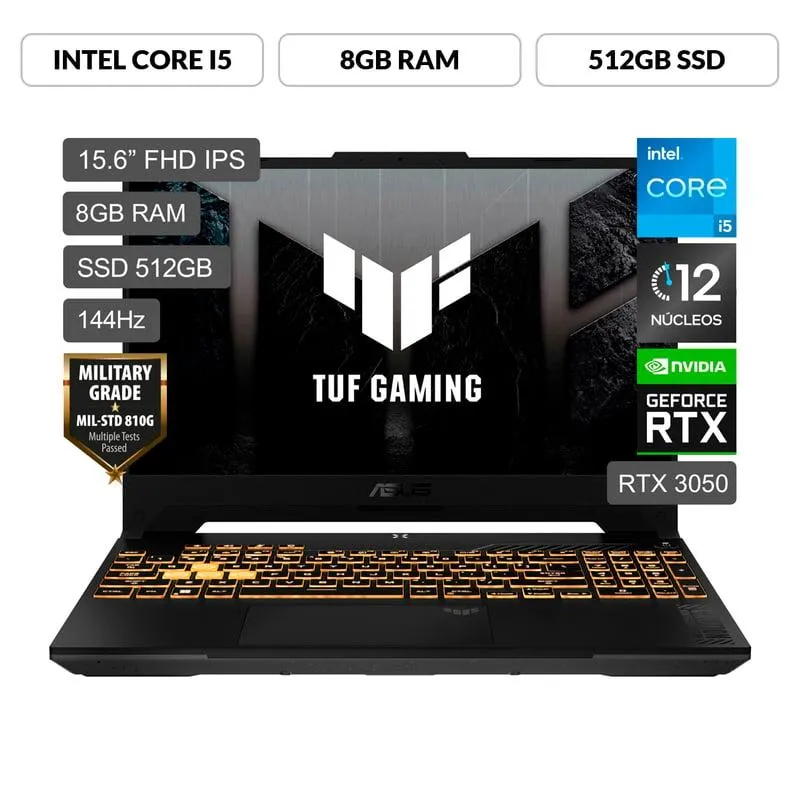 Laptop Gamer Asus Tuf F15 Intel Core I5 Rtx 3050 8Gb Ram