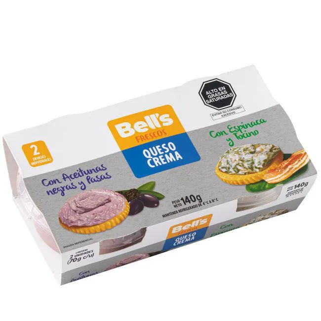 Queso Crema BELL'S Aceituna & Espinaca Pote 140g