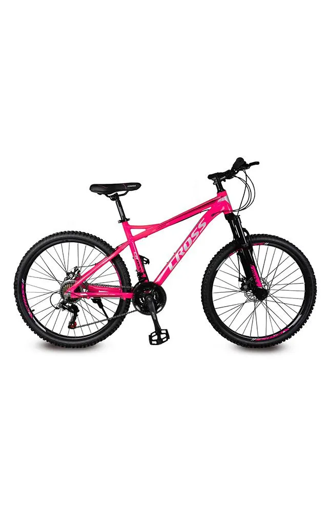 Bicicleta montañera Cross 26" GT 21V Neón y Rosado